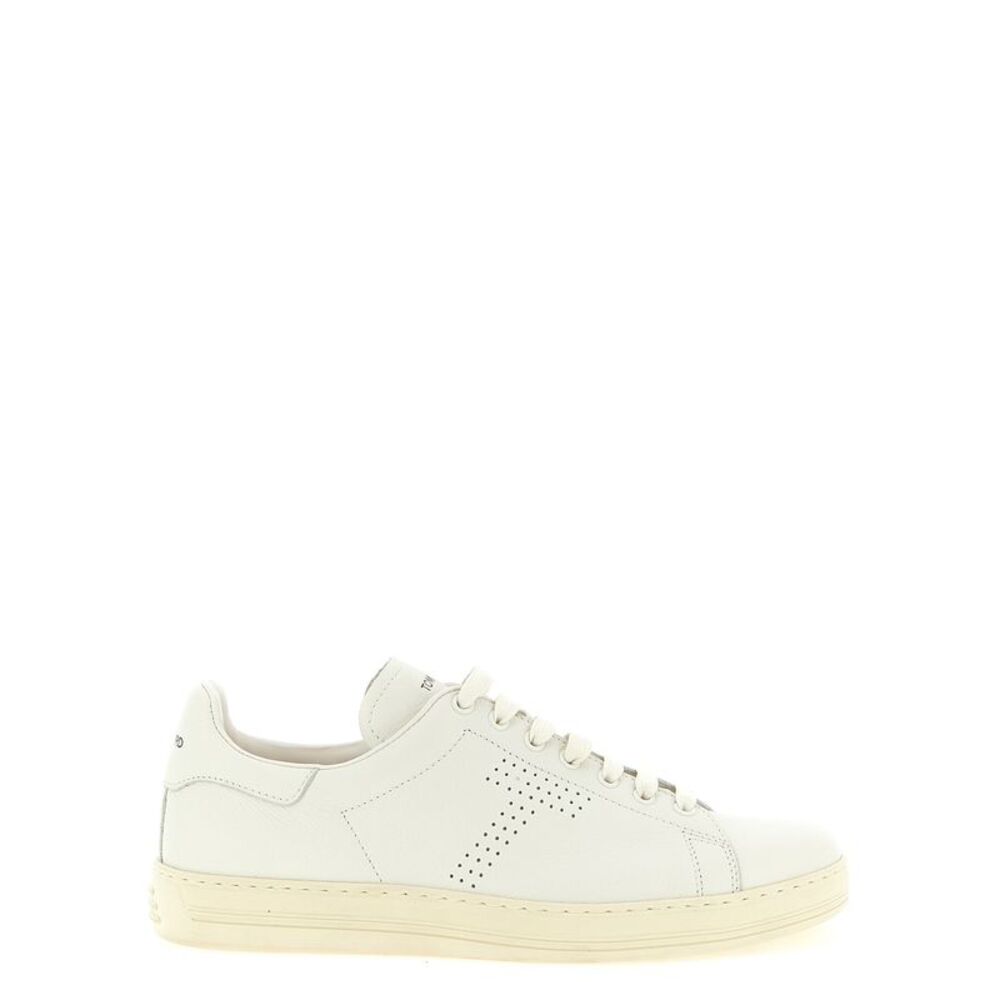 Tom Ford White Leather Low Top Men's Sneakers